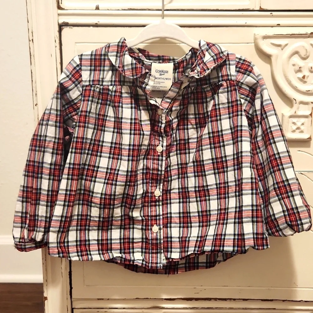 Tartan plaid button down shirt
